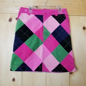 Vintage Lilly Pulitzer Cotton Blend Argyle Print Velvety 90s Y2K Patchwo…